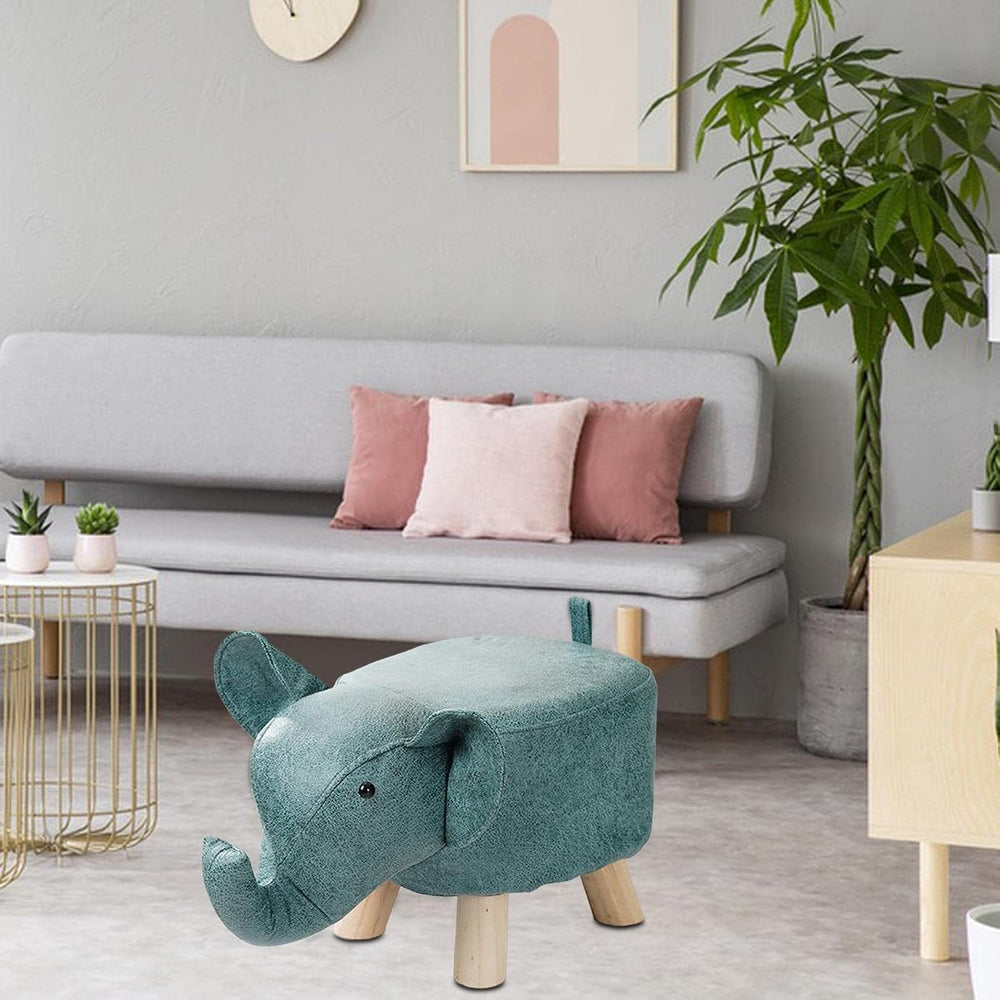 Animal Footstool Elephant Bench, Portable Shoes Changing Cute Storage, Wood O...