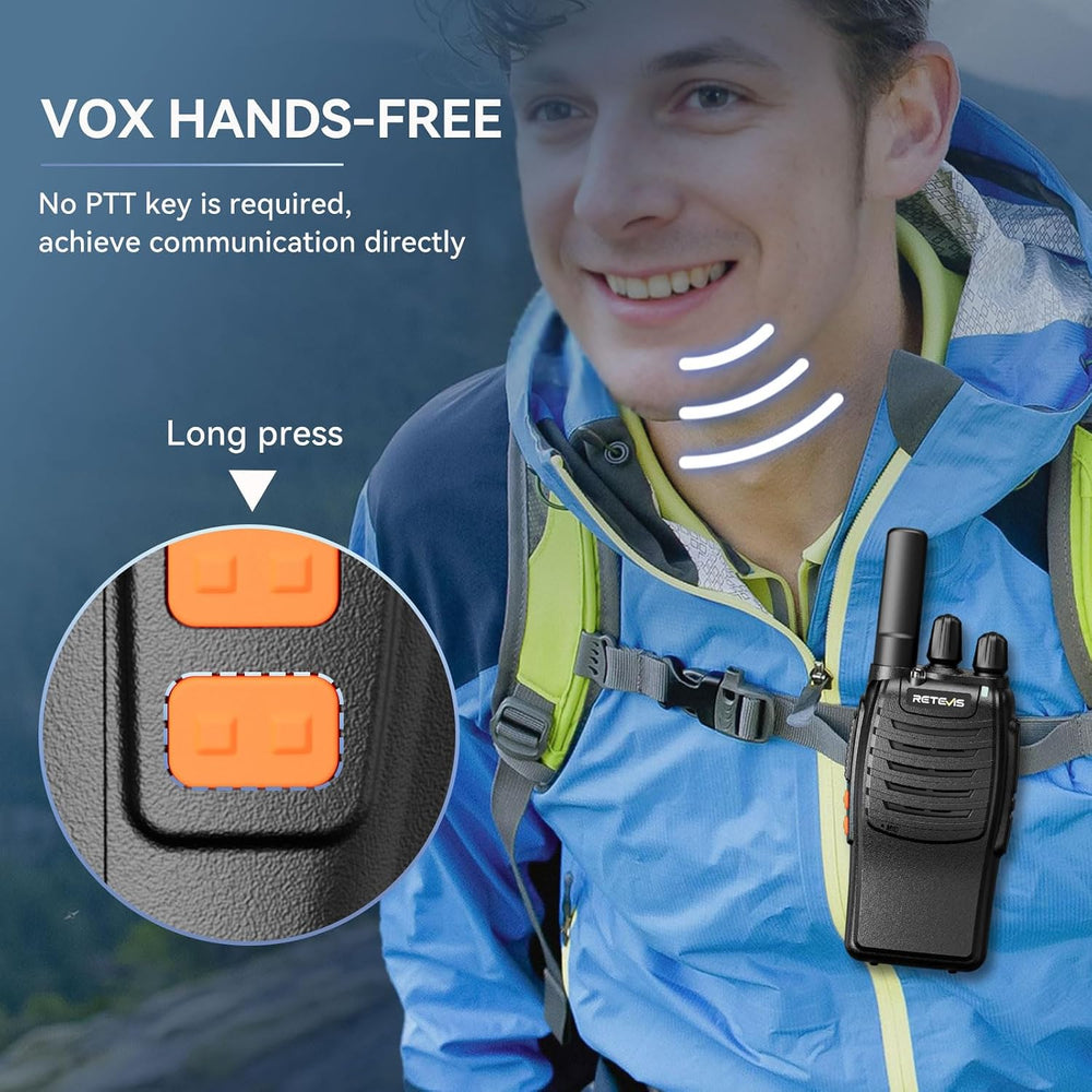Retevis H-777 Rechargeable Walkie Talkies, Compact 2 Way Radio Flashlight