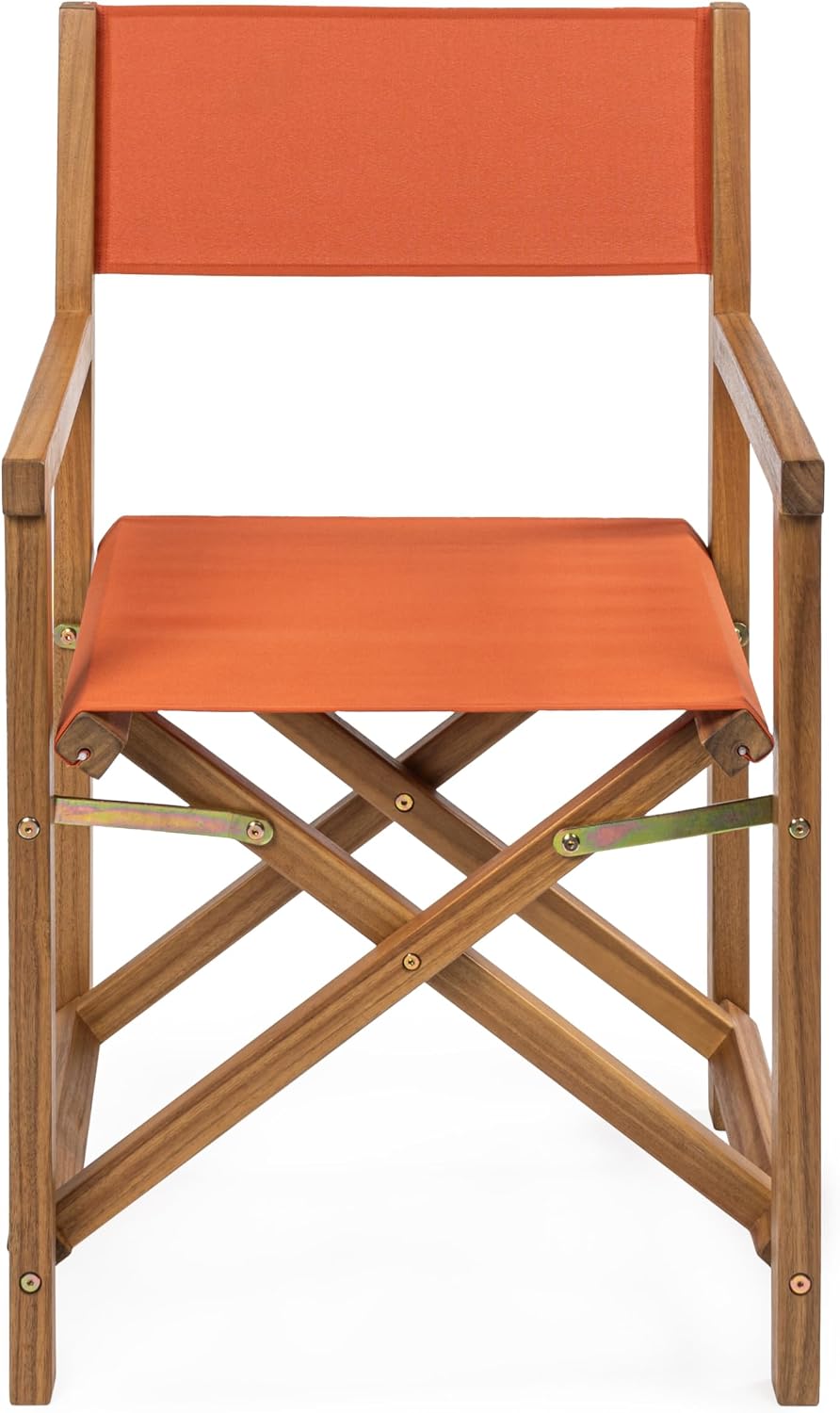 JONATHAN Y Cukor Acacia Wood Folding Director Chair Set of 2, Orange