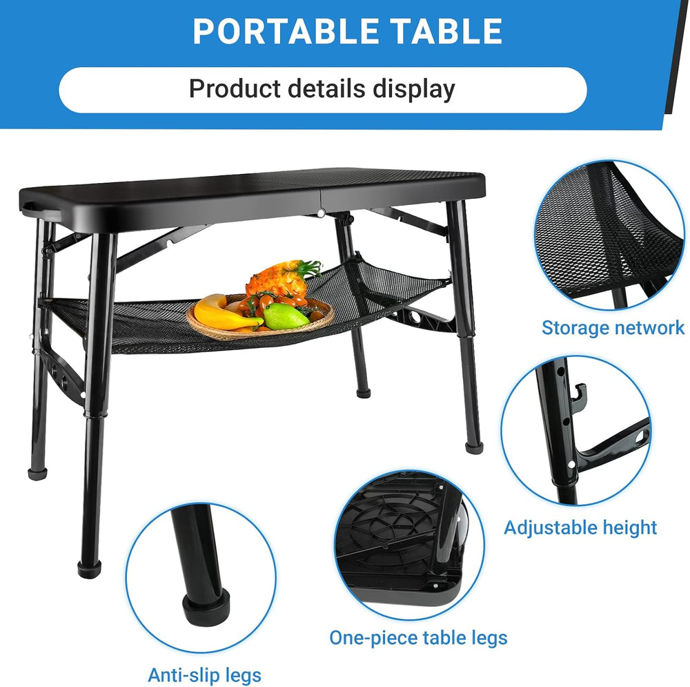 Portable Folding Table and Stool Set, Lightweight Foldable Table & Collap...