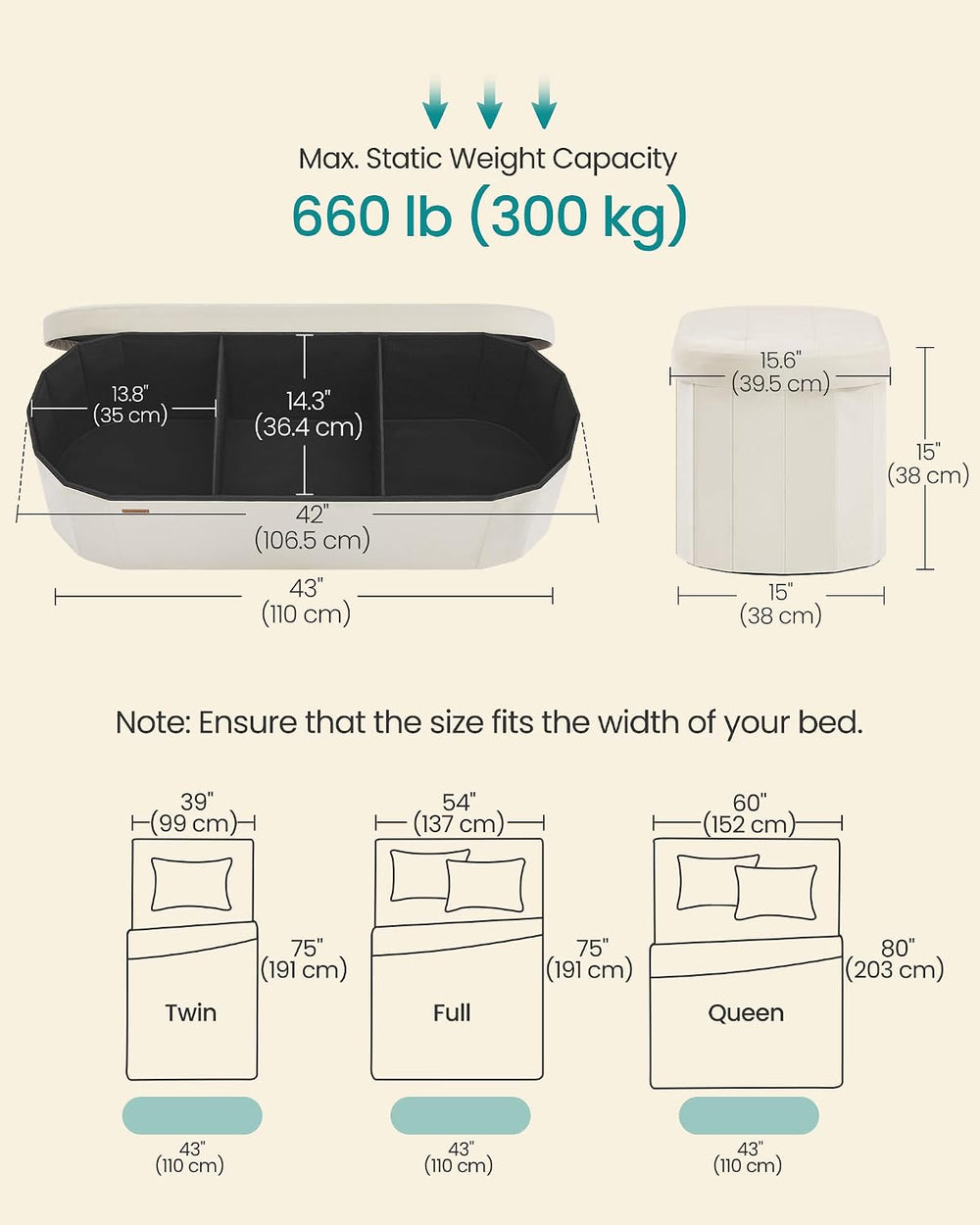 SONGMICS Folding Ottoman with Storage, Oval Bench, Velvet Fabric | For Living...