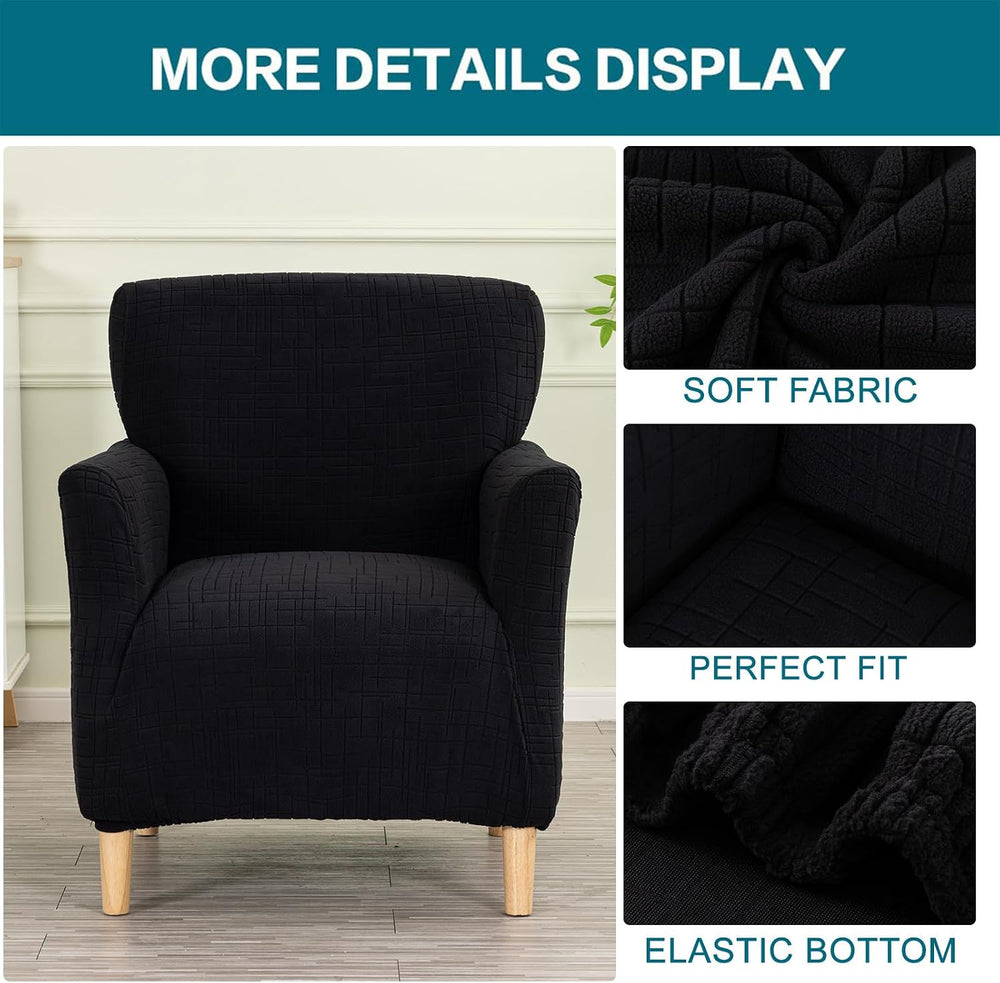 KRFOONN Chair Covers with Arms Armchair Slipcover for Living Room, Black