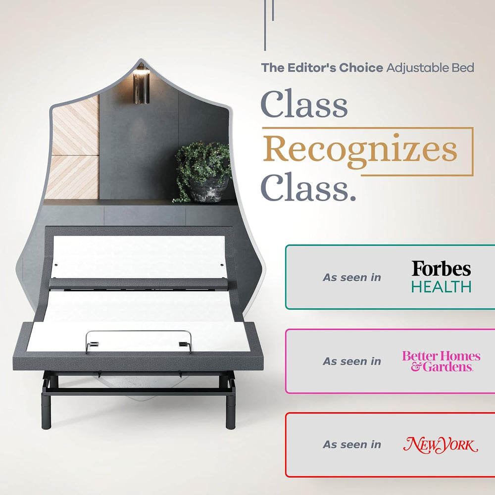 Sven & Son Bliss Adjustable Bed Base Frame Only, Head and Foot Lift, Lumb...