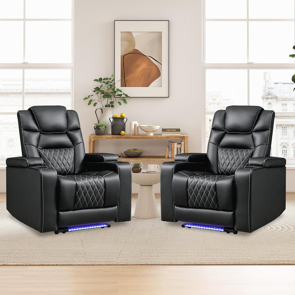ANJ Power Home Theater Recliner Chair Set of 2, Electric Movie Theater Seatin...