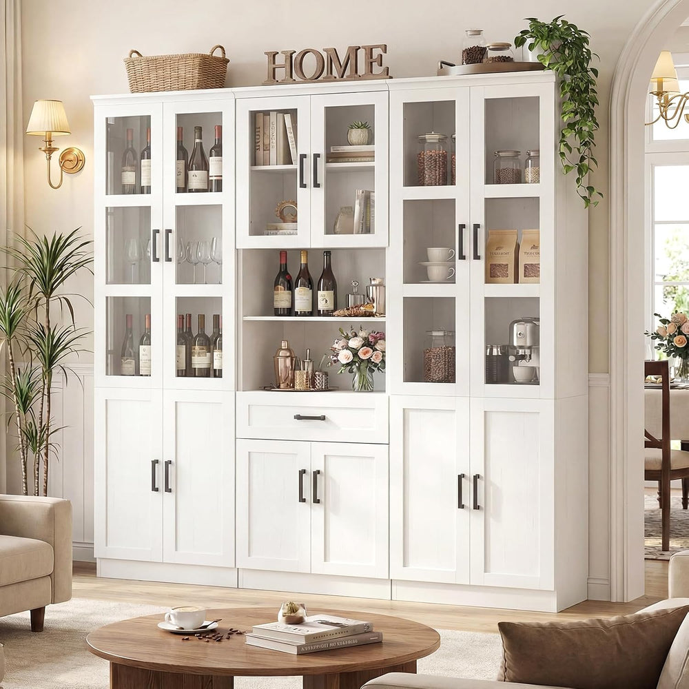 Unikito 79.7" Tall Kitchen Pantry Storage Cabinet, Freestanding Kitchen ...
