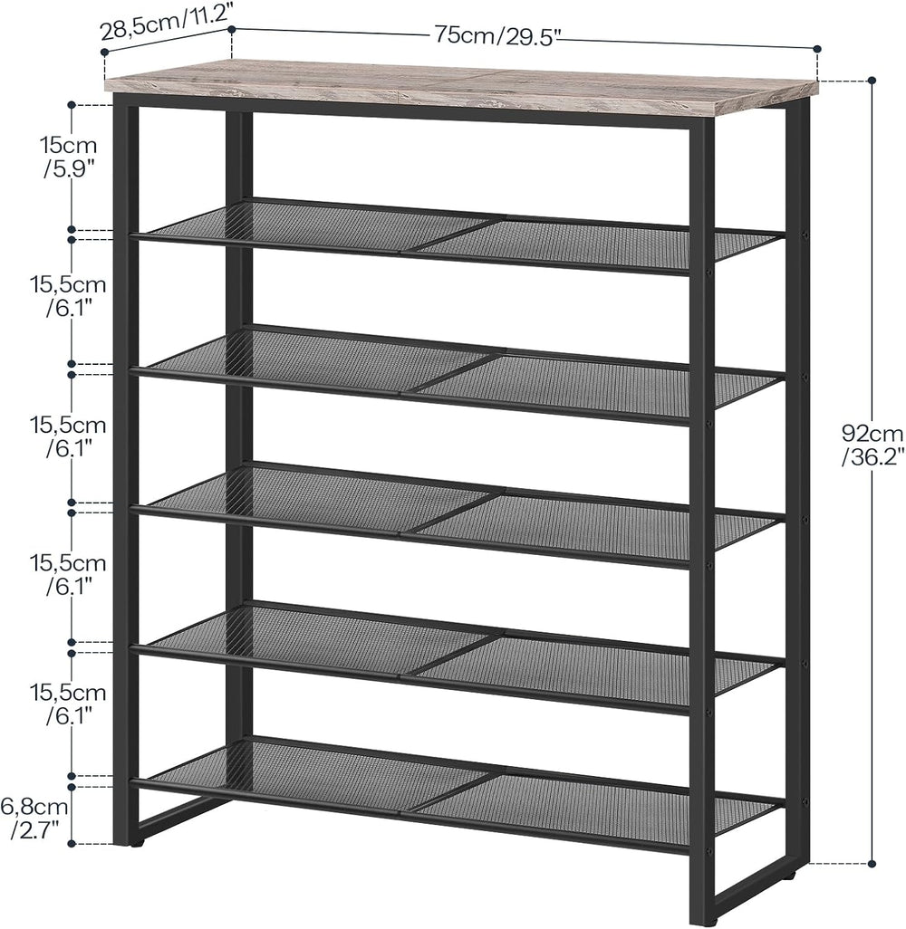 HOOBRO Shoe Rack, 6-Tier Shoe Organizer, for 18-24 Pairs of Shoes, Large Capa...