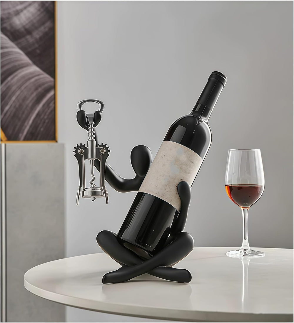 XINXUAN Modern Wine Bottle Holder, Resin Hollow-Out Design Decorative Wine Ra...
