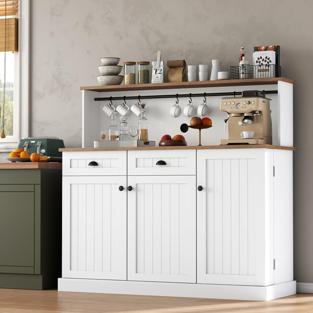Gyfimoie Sideboard Buffet Cabinet with 2 Drawers, Farmhouse Kitchen Pantry wi...