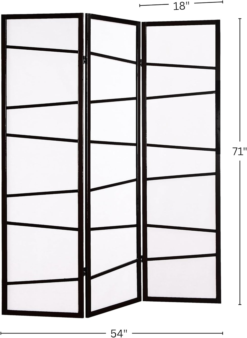 Roundhill Furniture 3-Panel Screen Room Divider, Black