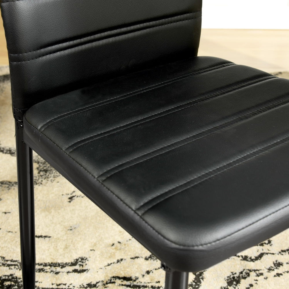 Dining Chairs PU Leather Set of 4, Armless High Back Upholstered Chairs with ...