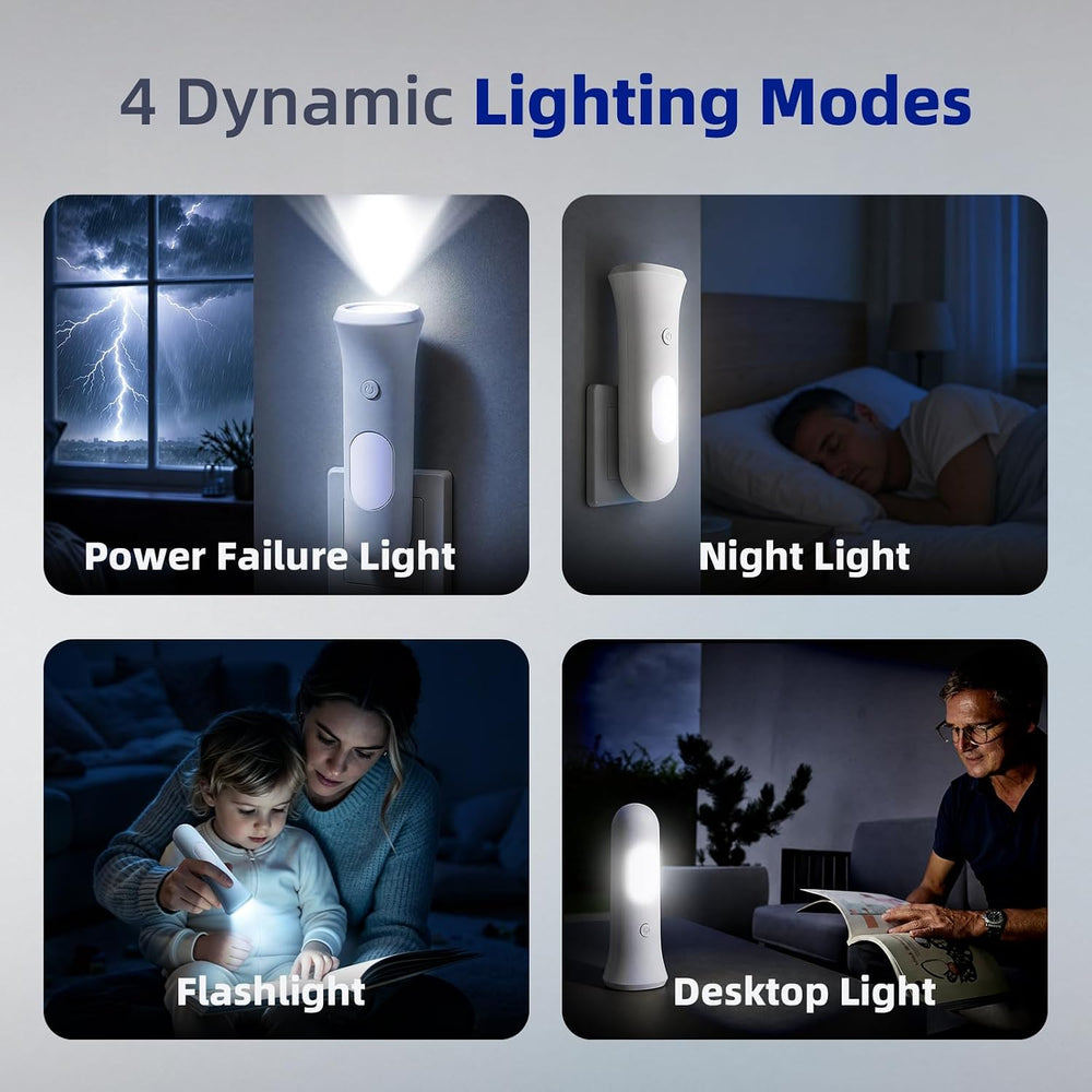 ROSSEX 4 in 1 Emergency Lights for Home Power Failure, 6 Pcs Rechargeable LED...