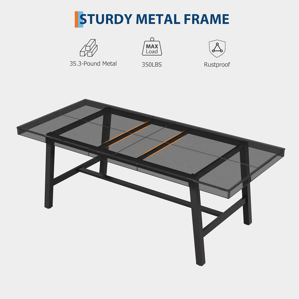 Garvee Industrial Dining Table for 6-8, 78.74" Extra Long Rectangular Ki...