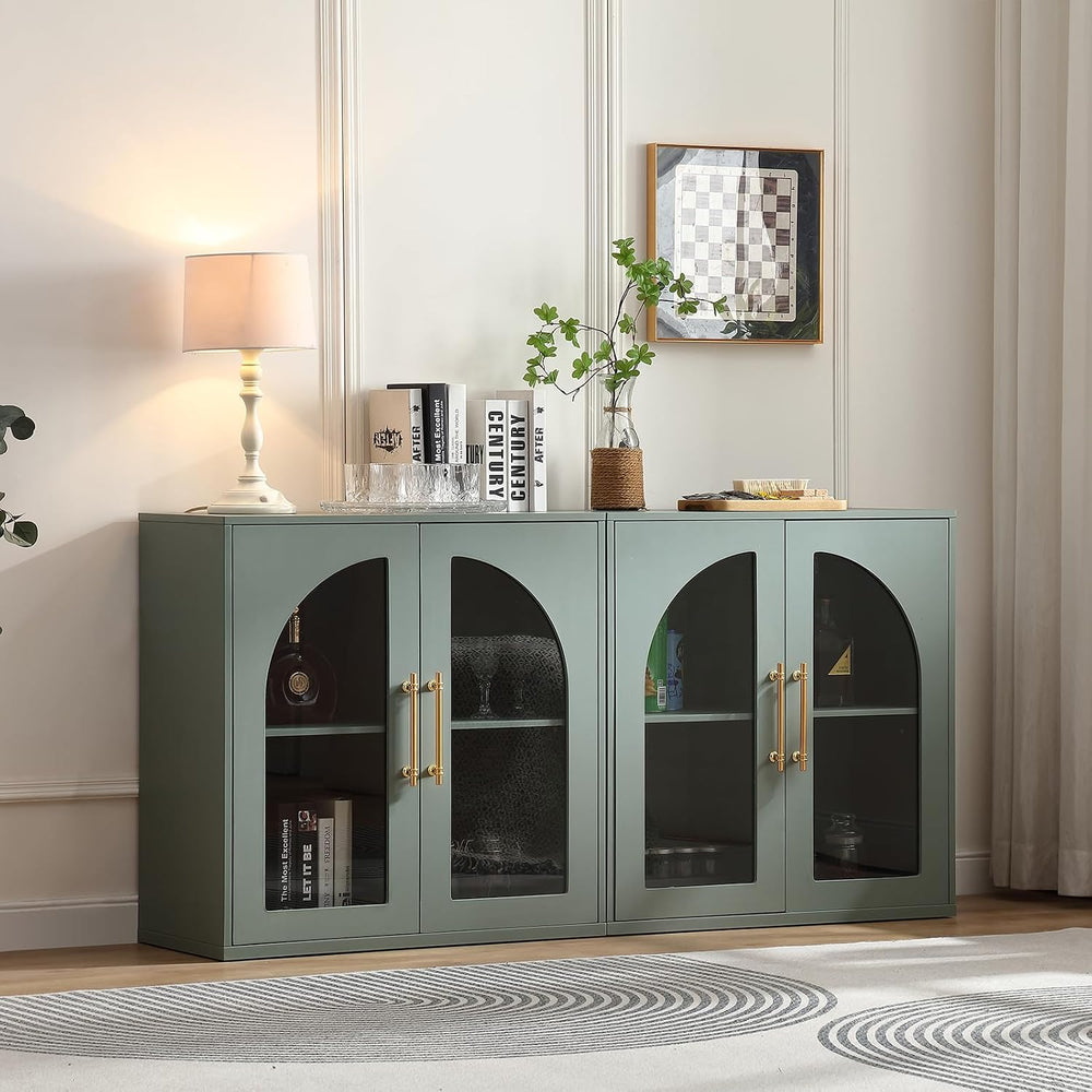 31.5'' Display Sideboard Cabinet With Arched Glass Doors