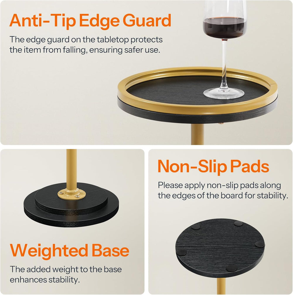 HOOBRO Small Round Side Table, Drink Table, Coffee Martini Table