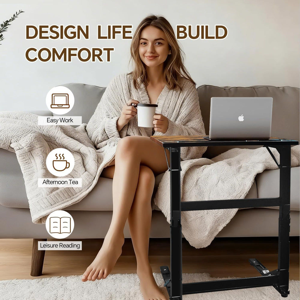 YIBOLIN'S Couch Table Tray - Foldable TV Dinner Tray Table with No Assemb...