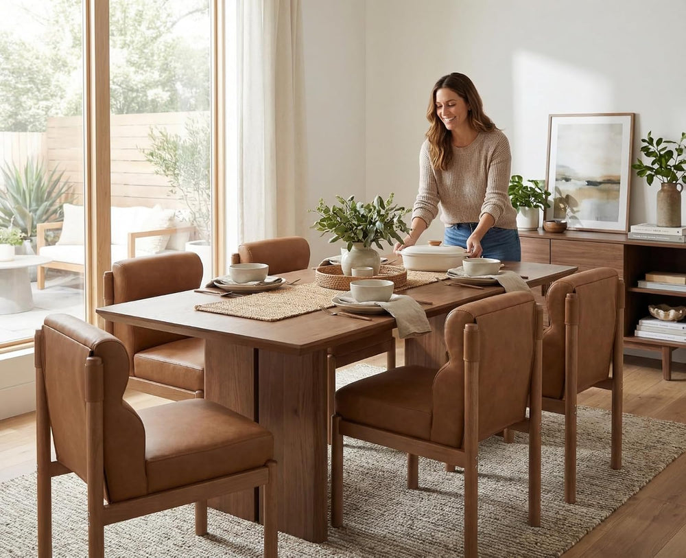 CIMOTA Modern Upholstered Dining Chairs Set of 2, Faux Leather Kitchen & ...