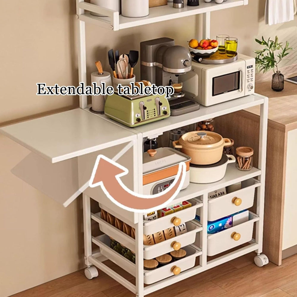 JKGHK Tall Kitchen Storage Cabinet Rack, Pantry Cabinet Storage Cart Sideboar...