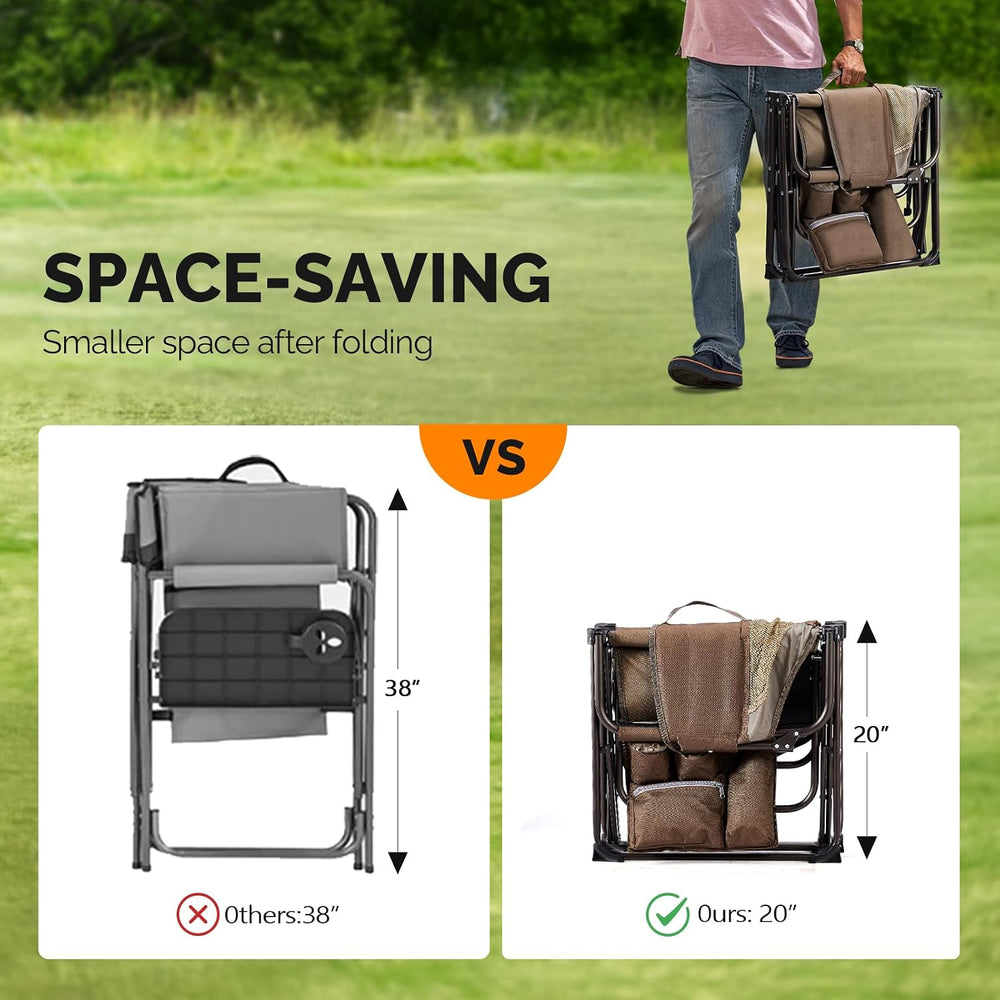 VINGLI Camping Chairs, Directors Chair, Camping Chair with Side Table & C...