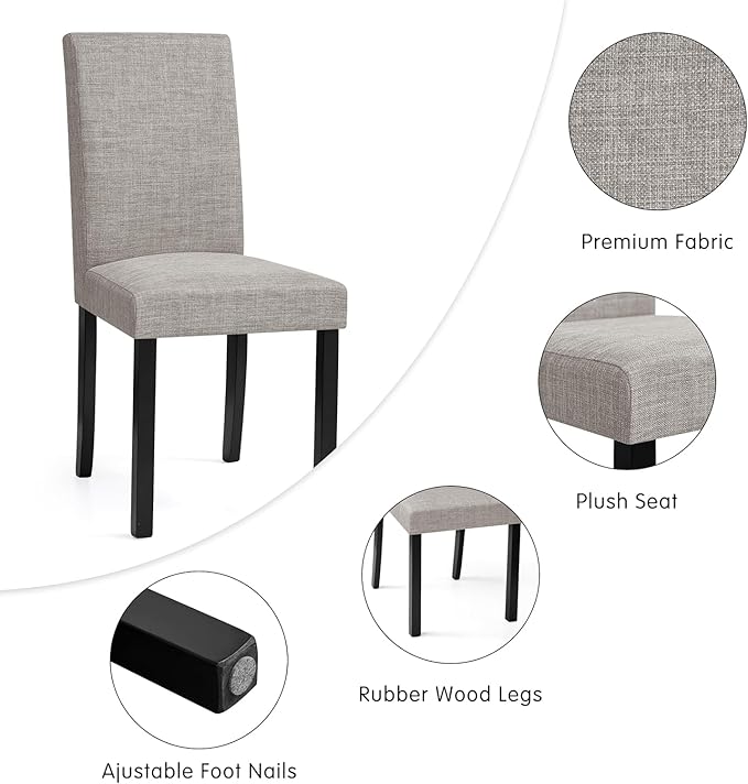 CHUN YI Upholstered Dining Chairs Set of 4, Fabric Dining Room Chairs with So...