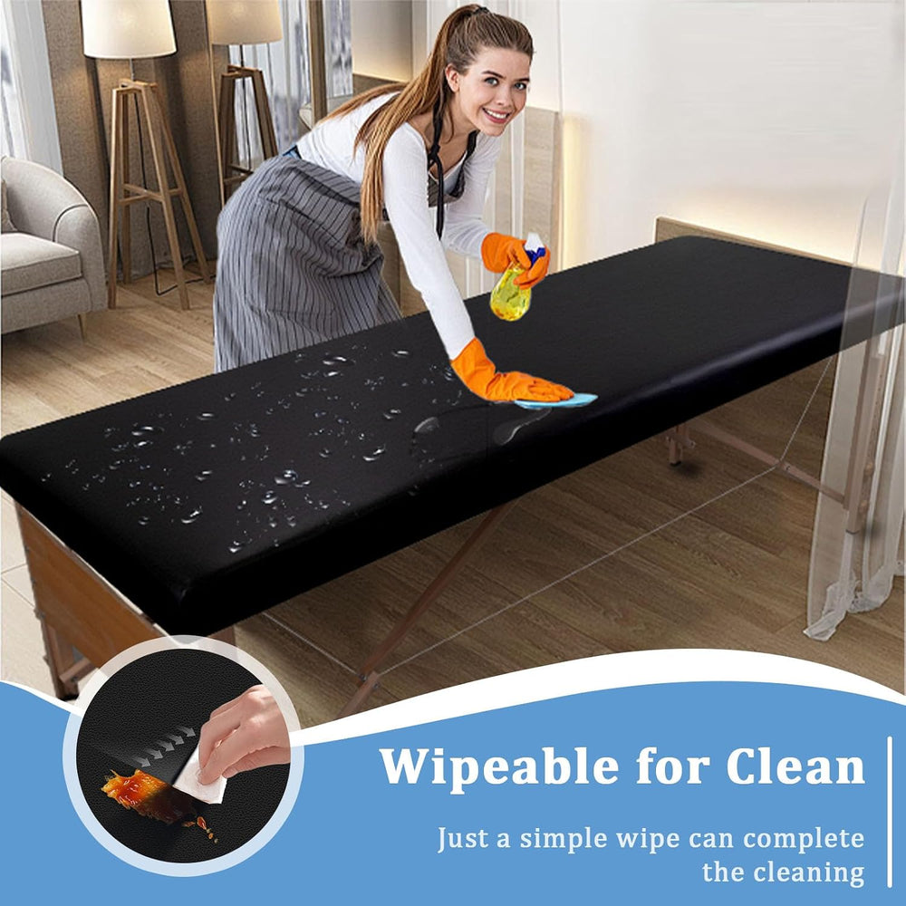 Leather Massage Table Cover Protector Vinyl Wipeable Massage Table Cover Fitted
