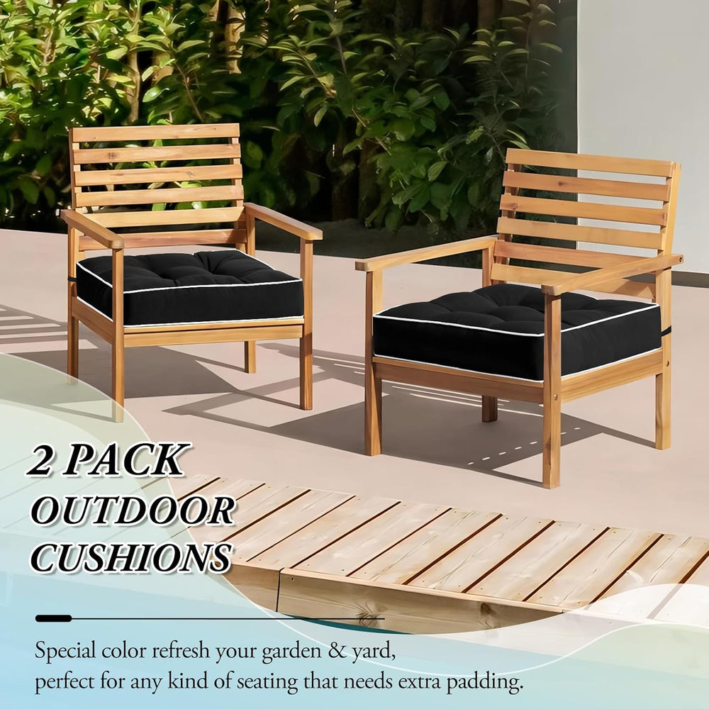 Wellsin Outdoor Chair Cushions Set of 2, Patio Cushions for Outdoor Furniture...