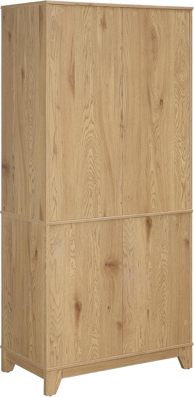 Manhattan Comfort Sheridan Modern Cane Bookcase with Adjustable Open Shelves,...