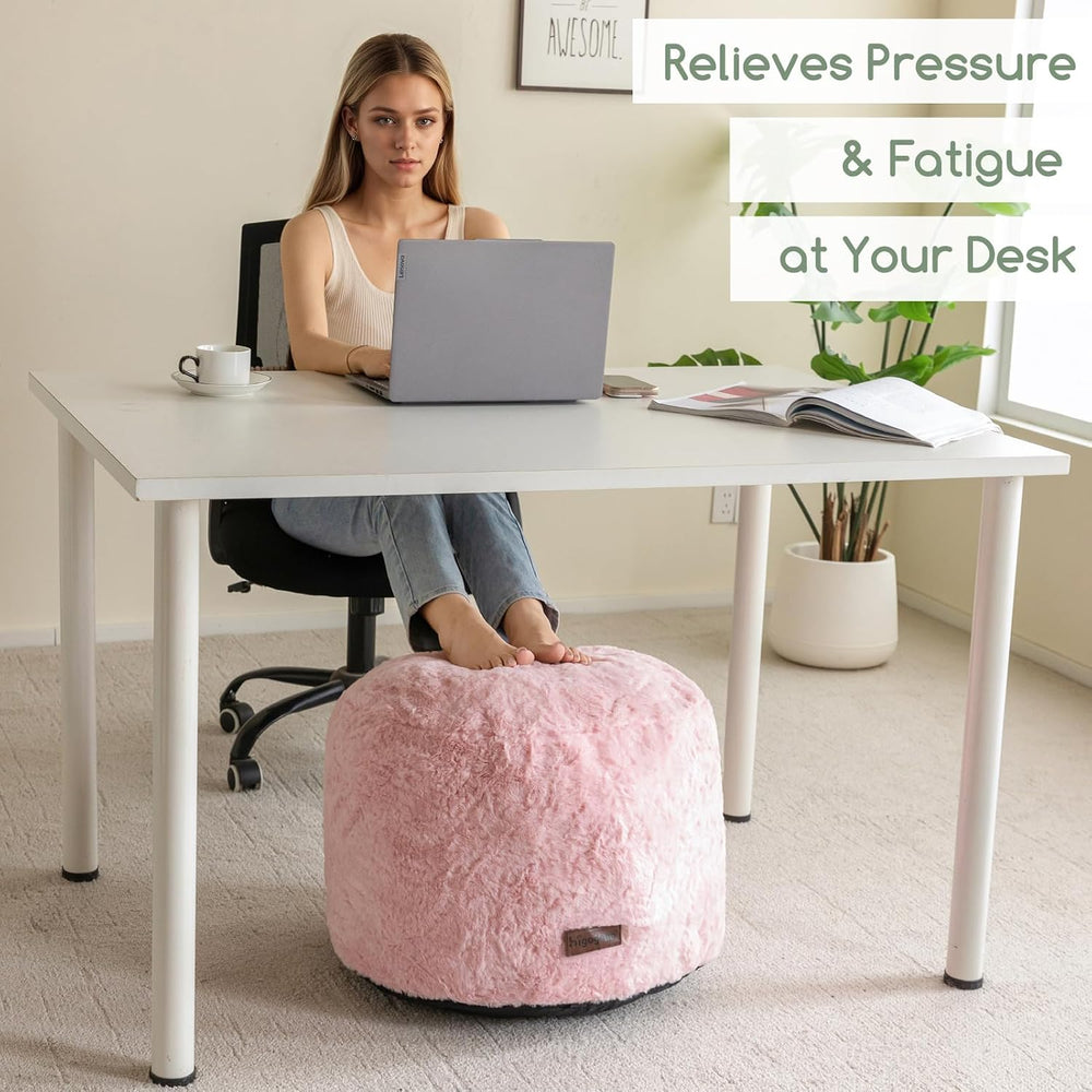 HIGOGOGO Pouf Stuffed Ottoman Round Modern Foam Filled Foot Rest Chair Decora...