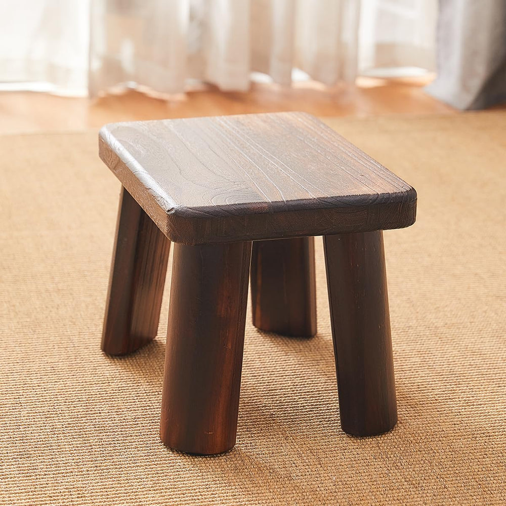 Solid Wood Step Stool for Adults, Sturdy Foot Stool Kitchen Bathroom