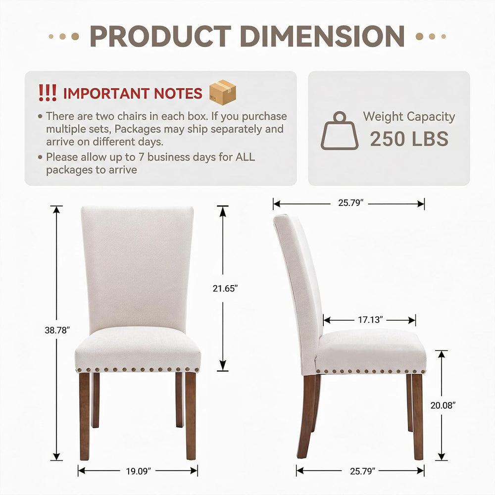 COLAMY Upholstered High Back Dining Room Chairs Set of 4 with Comfortable Pad...