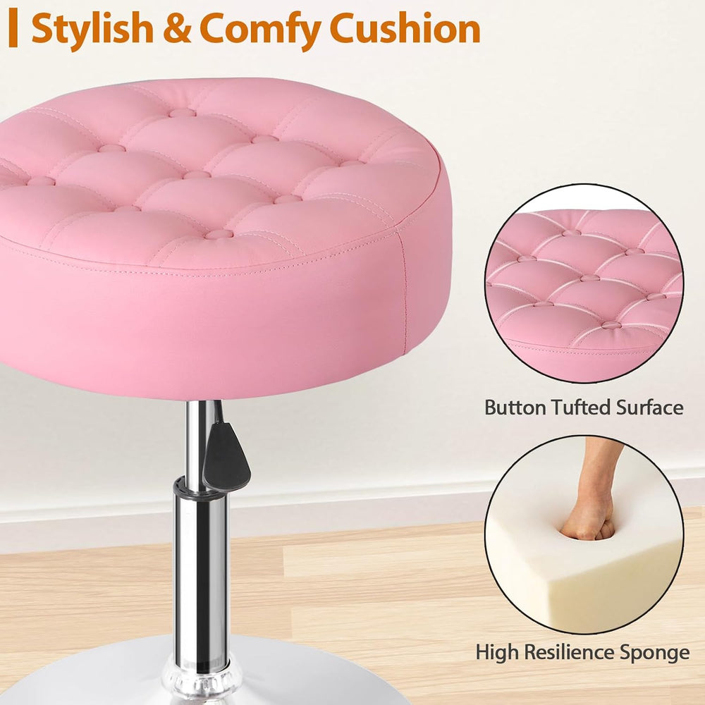 SUPER DEAL Vanity Stools for Makeup, Vanity Ottoman Chair with Adjustable Hei...