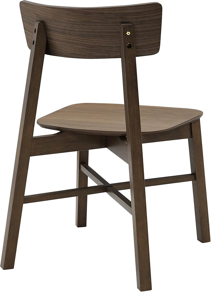 CHITA Soild Wood Dining Chairs Set of 2, Mid Century Modern Walnut Wood Kitch...