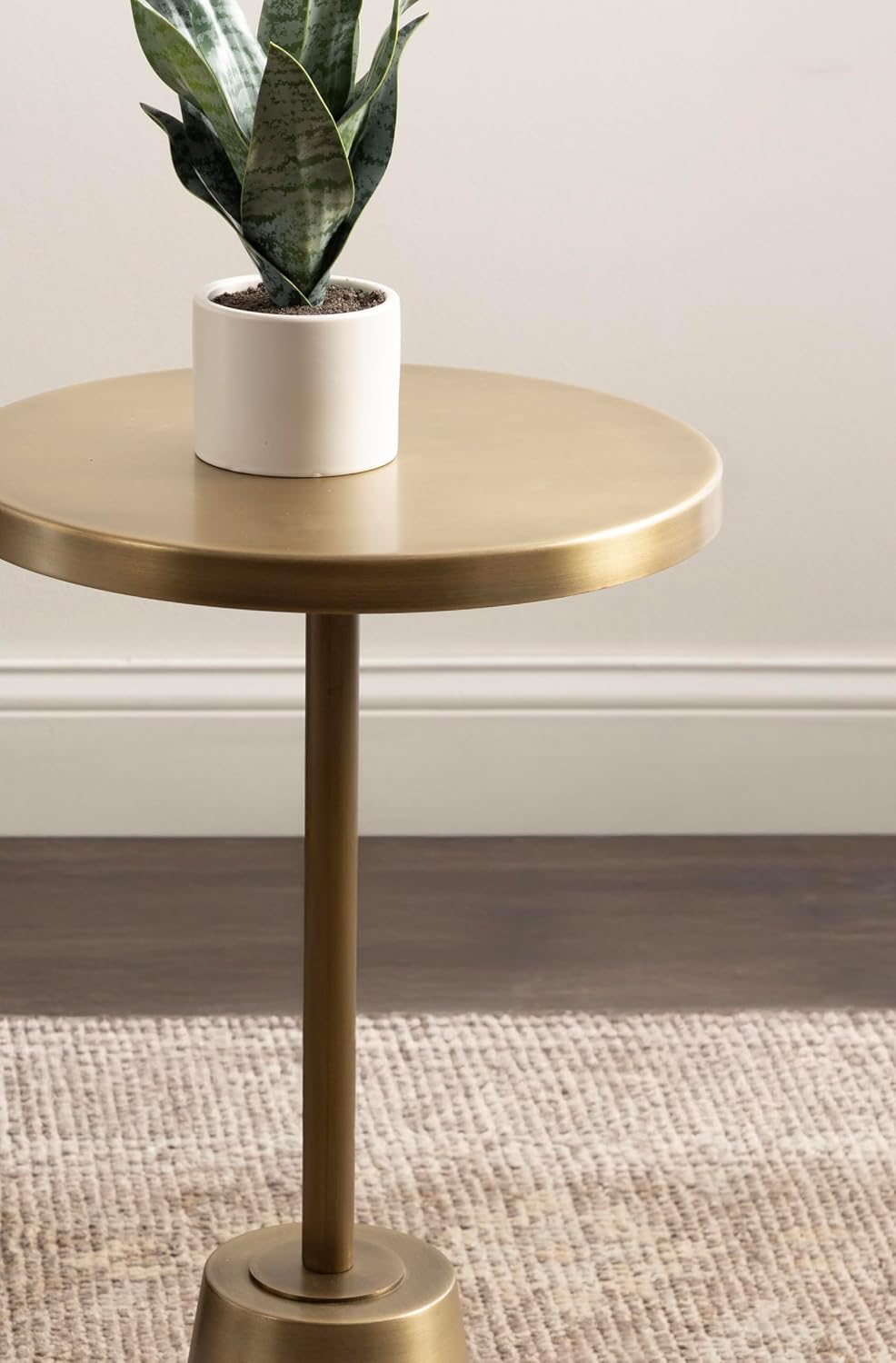 Kate and Laurel Tira Elegant Metal Round Side Table, 14 x 14 x 24, Antique Br...