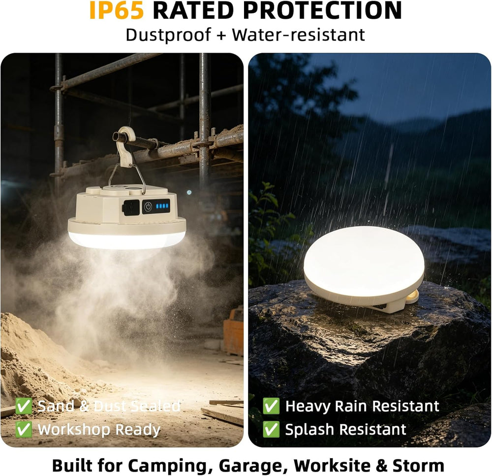 2 Pack Rechargeable Camping Lantern, 3000LM Magnetic, Warm White