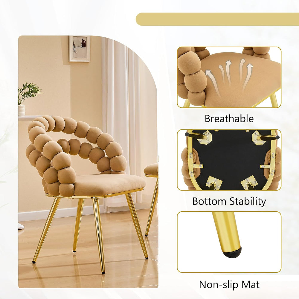 Aoowow Bubble Ball Chain Chairs, Contemporary Luxury Kitchen Chairs, Handcraf...