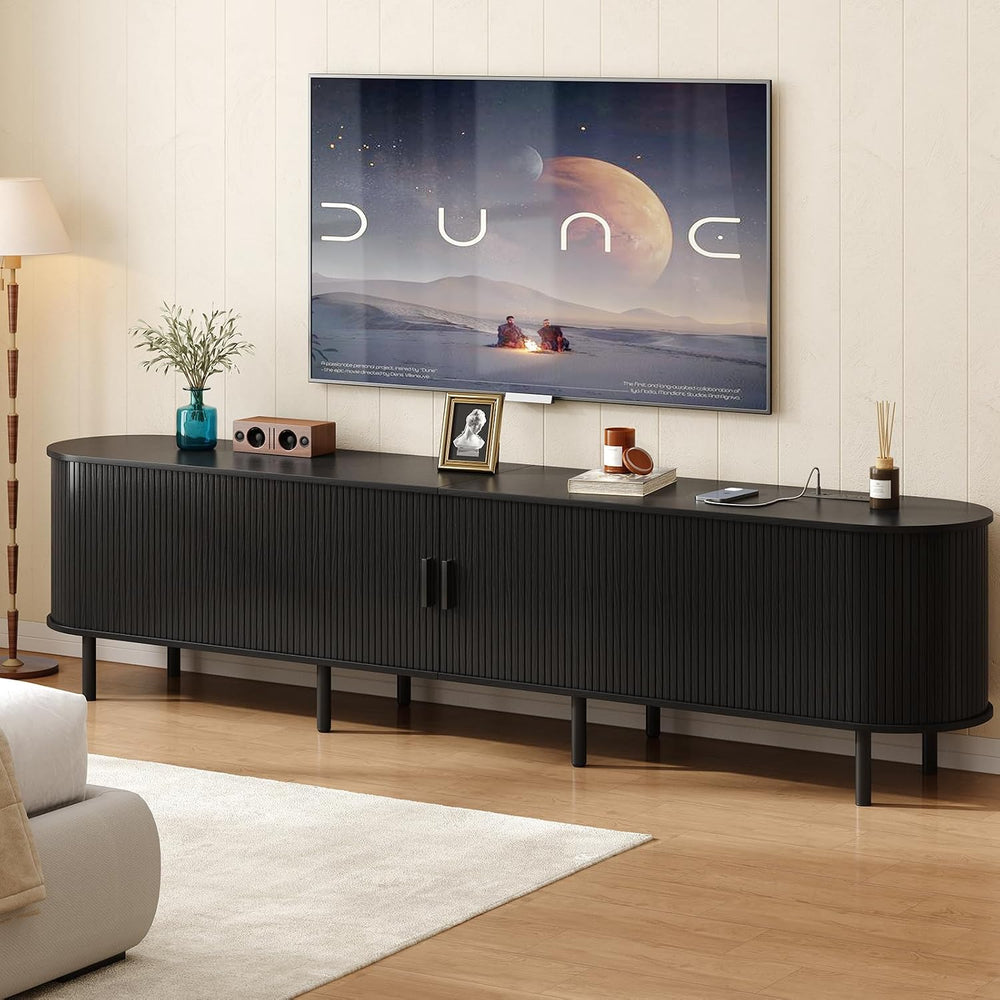 ONBRILL 94.5" TV Stand with Power Outlet & Storage for TVs up to 102...