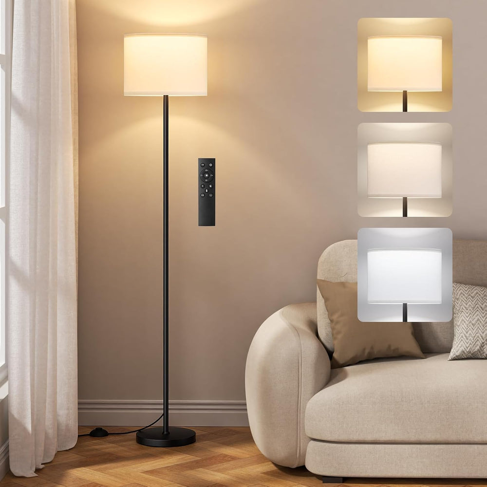 Ambimall Dimmable Floor Lamp with Remote & 9W LED Bulb