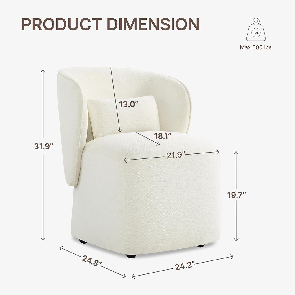 KISLOT Upholstered Dining Chairs with Wheels, Easy Assembly Stain Resistant F...