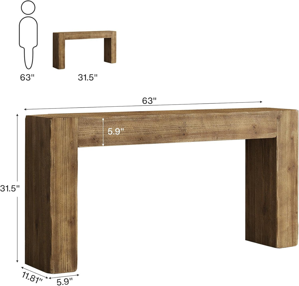 Tribesigns 63-Inch Solid Wood Console Sofa Table, Farmhouse Long Entryway Tab...