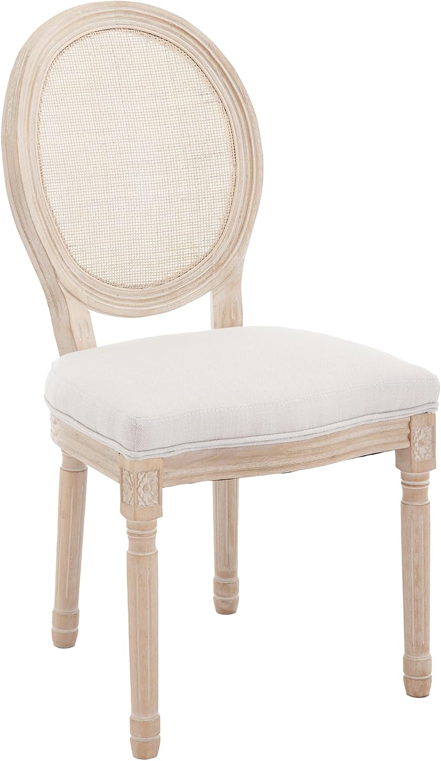chairus Farmhouse Dining Chairs Set of 2, Round Rattan Back French Country Di...
