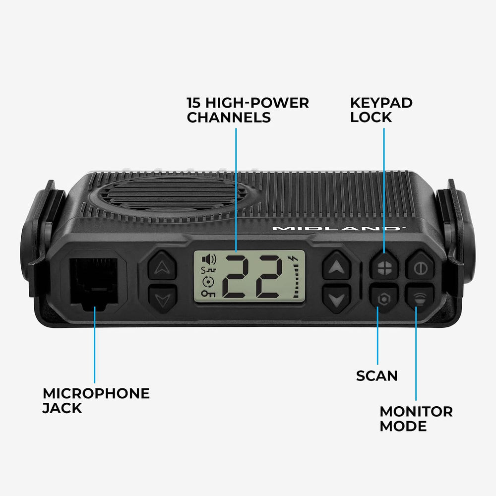 Midland - MXT105 - 5 Watt GMRS MicroMobile Two-Way Radio