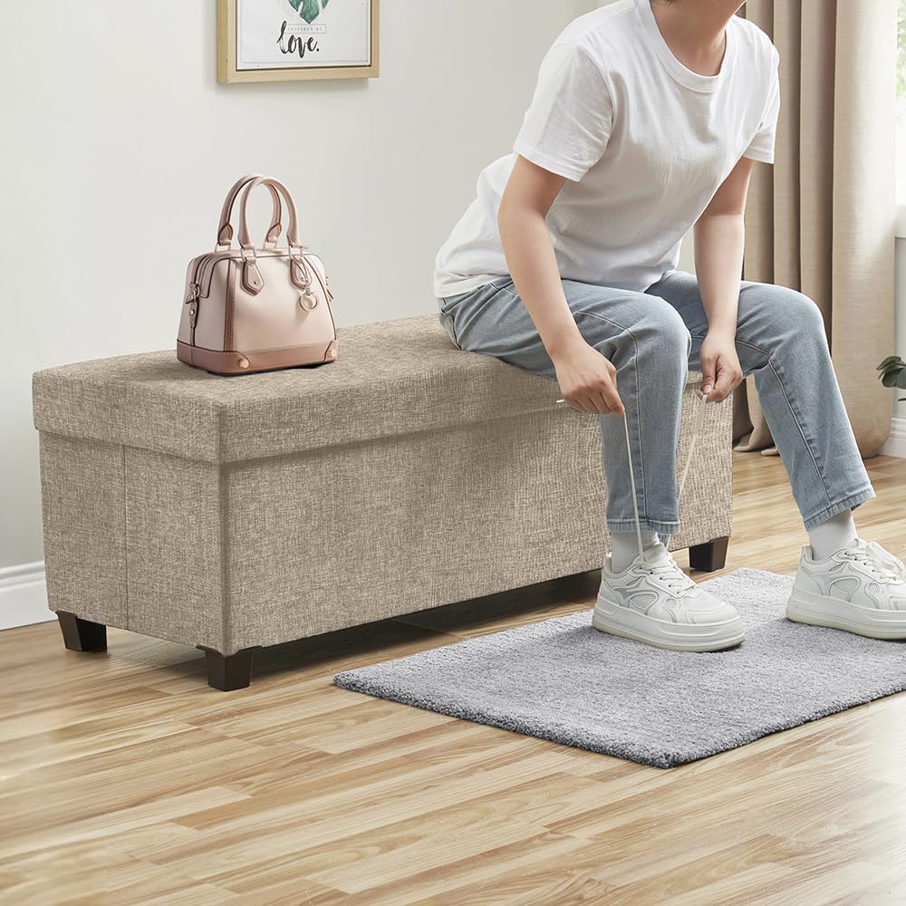 Ornavo Home 43 Inch Storage Ottoman, Large Storage Bench, Ottoman with Storag...