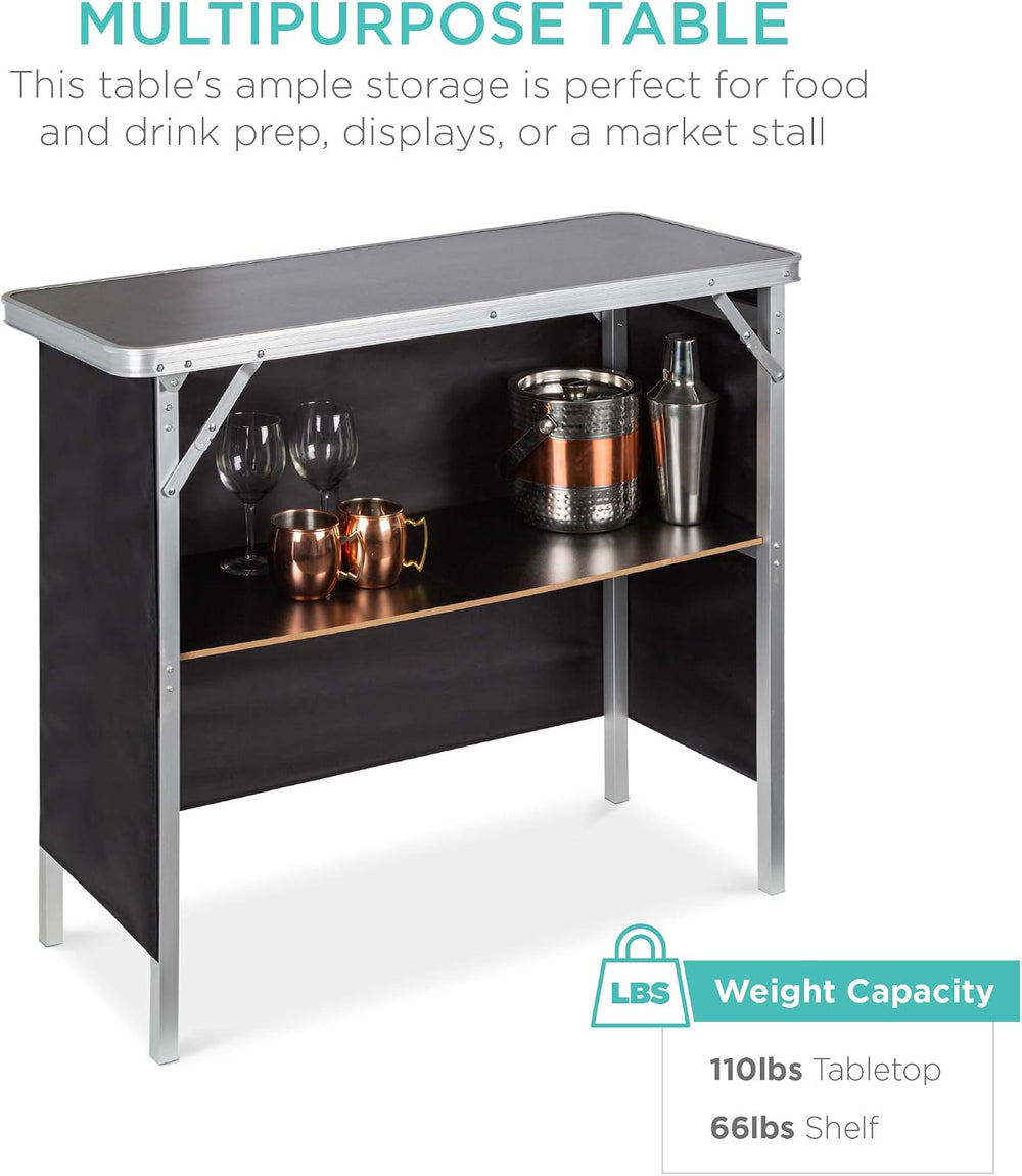Best Choice Products Portable Pop-Up Bar Table for Indoor, Outdoor, Party, Pi...