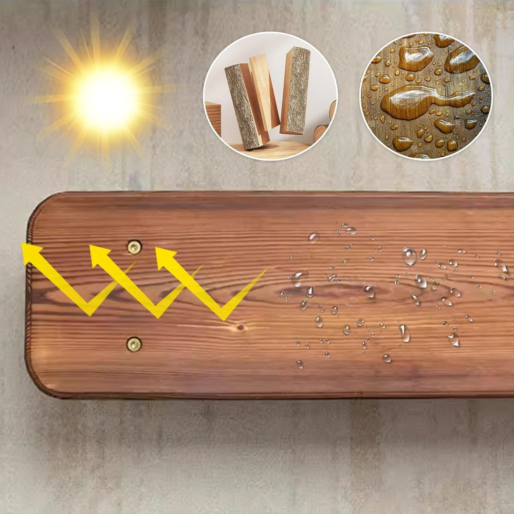 Outdoor Bench, Indoor Wood Bench for End of Bed, Entryway, Dining, Balcony, 2...