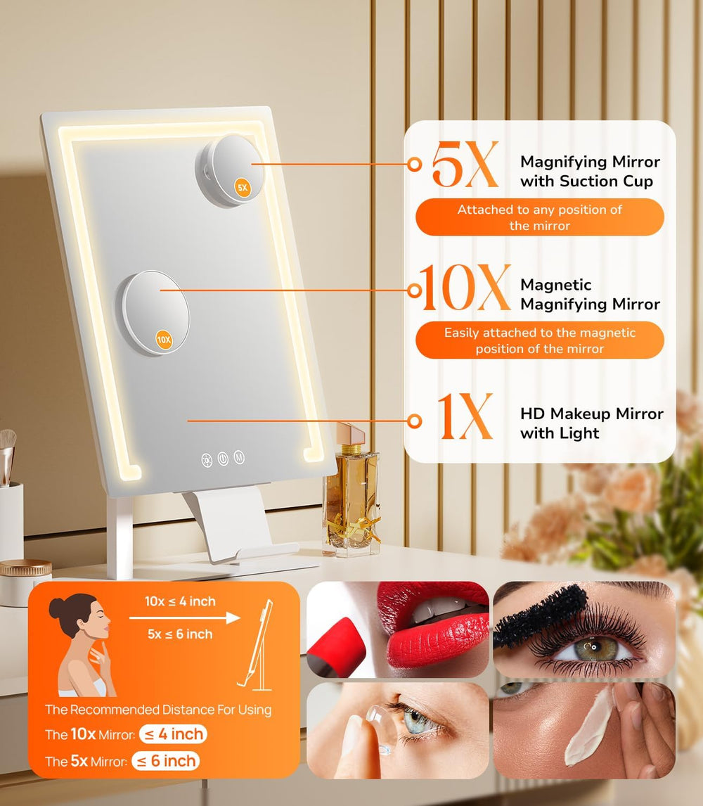 Gospire Hollywood Lighted Makeup Mirror, 4000mAh Rechargeable, 11โx16.8โ