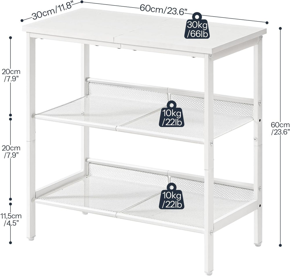 HOOBRO End Table, 3-Tier Narrow Side Table, Nightstand with 2 Flat or Slant A...
