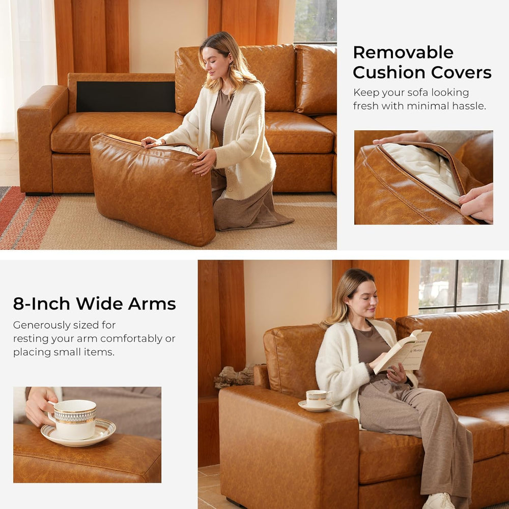 ELUCHANG 113" V-Shaped Modular Sectional Sofa Couch, Modern 4-Seat Premi...