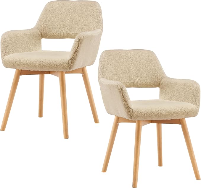 Mid Century Modern Dining Chairs Set of 2 & 4 & 6 Comfy Accent Chair ...