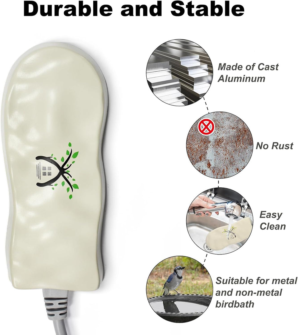 Bird Bath Heater for Outdoors in Winter, Birdbaths Deicer with Thermostatical...