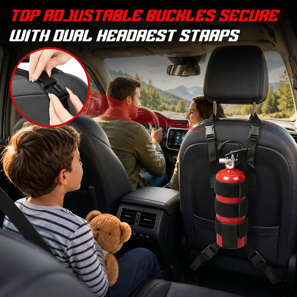 Zonon 1 Pcs Fire Extinguisher Mount for Roll Bar Headrest, Adjustable Strap