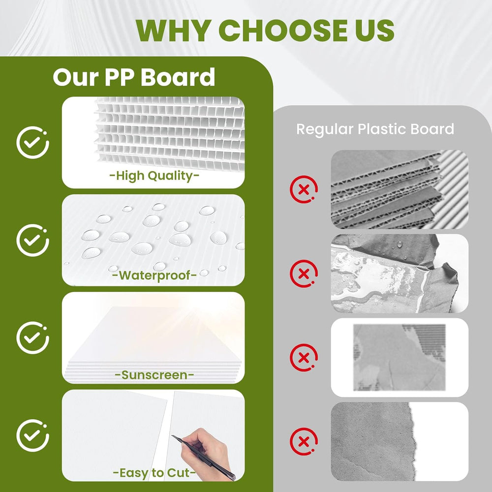 20 Pcs 18'' x 24'' Corrugated Plastic Board, Blank Yard Signs...